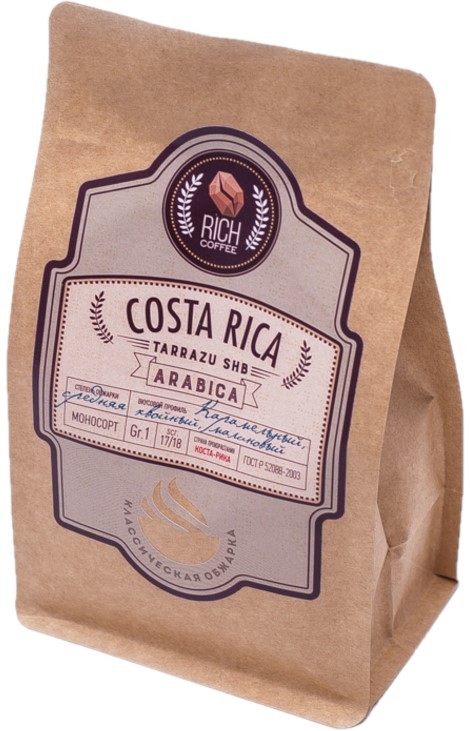 картинка Кофе зерновой Costa Rica Tarrazu SHB 500г (Карамельный, хвойный, малиновый) от магазина Богатая