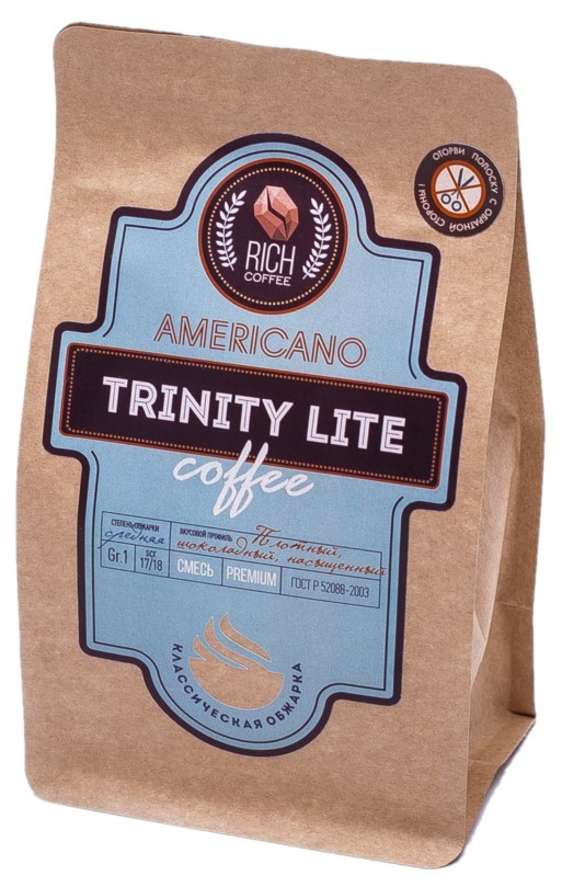 картинка Кофе зерновой Бленд Trinity Lite 250г (Плотный, шоколадный, насыщеный) от магазина Богатая