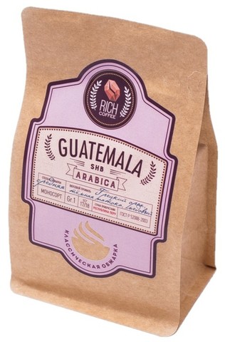 картинка Кофе зерновой Guatemala SHB 250г (Грецкий орех, тёмная патока, мёд) от магазина Богатая