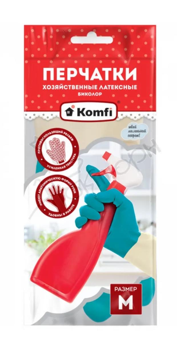 картинка Перчатки латексные хозяйственные БИКОЛОР (пара) M от магазина Богатая