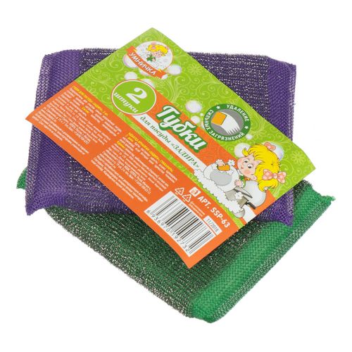 картинка Губки для посуды  2 шт.с мет. нитью ЗАДИРА (50) от магазина Богатая