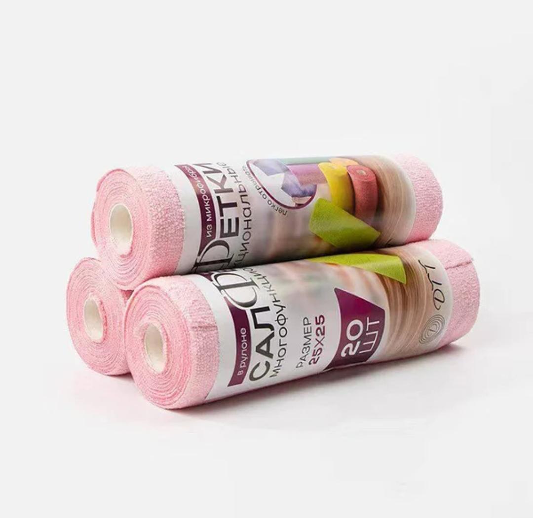 картинка Микрофибра в рулоне 25*25см  20шт КРАСНАЯ от магазина Богатая